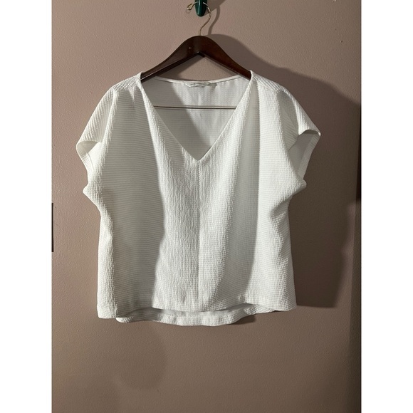 Club Monaco White Flutter Sleeve Blouse - Picture 1 of 4